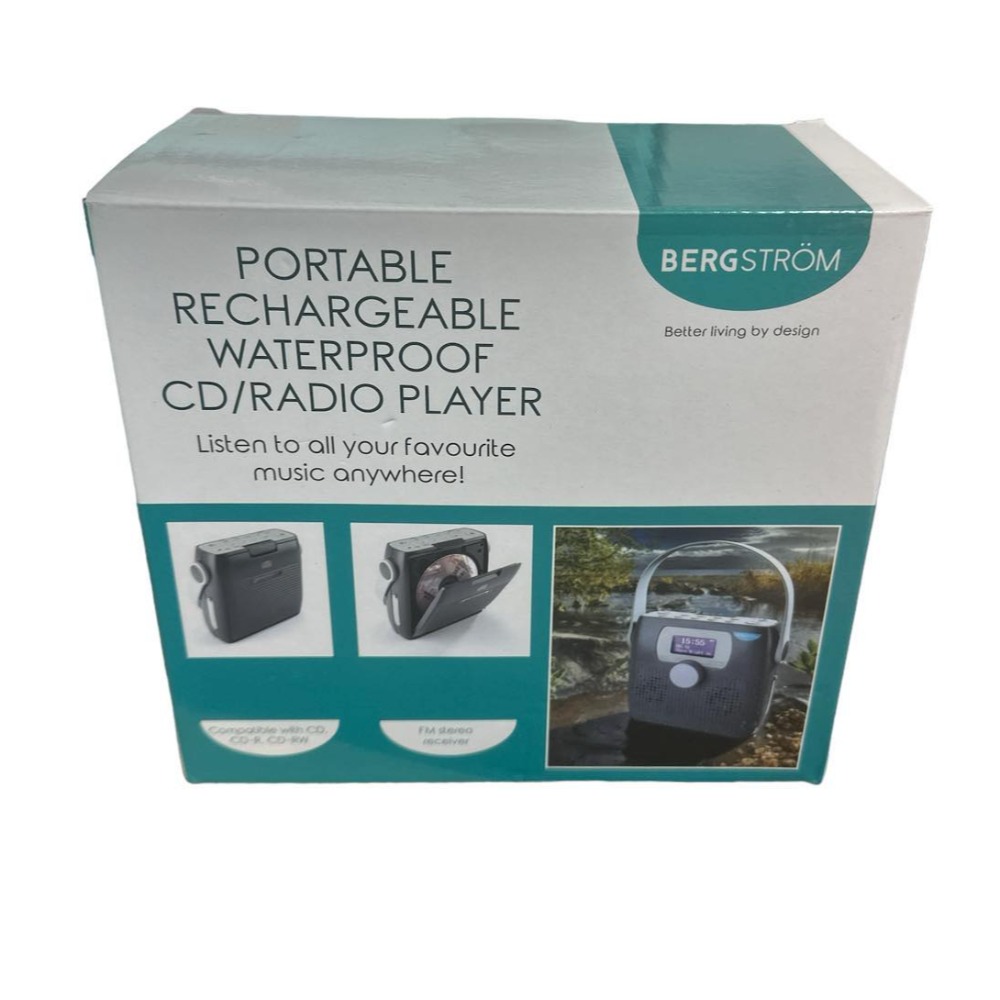 Bergstrom Portable Rechargeable Waterproof CD/RADIO Player Own4Less